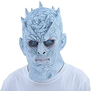 thematys® Noche de König Night King Máscara Blanco Wanderer Game of Thrones – Perfecto para Carnaval- & Halloween – Disfraz para Adultos – Látex- Talla única Unisex